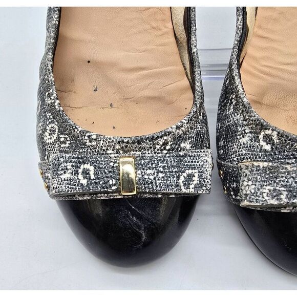 Cole Haan/Nike air Womens Black & Gray Slip-On Flats With Gold Buckle Detail - Picture 3 of 9